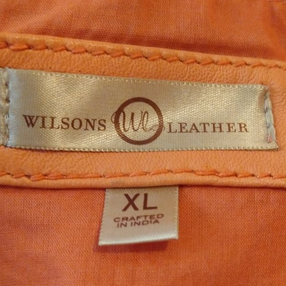 Orange Genuine Leather Jacket - Picture 3 of 6